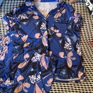Worn once, super cute blue patterned pj set!